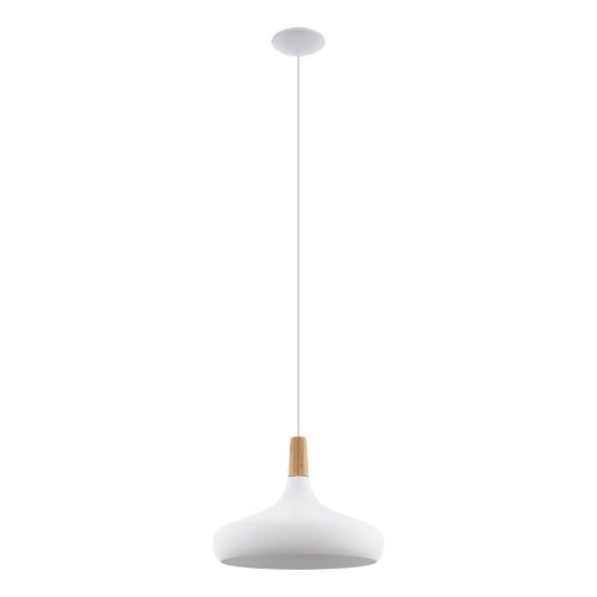 Eglo sabinar lampadario a sospensione 40cm per cucina moderno bianco e marrone