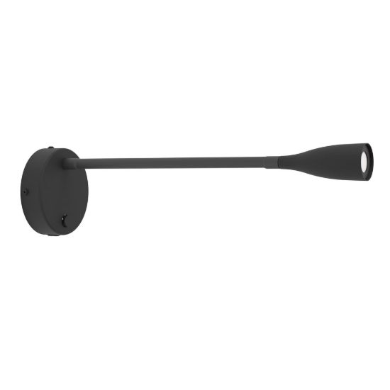 Eglo olivandino 1 applique per comodino led 3,8w 3000k 43cm con usb e braccio flessibile nera