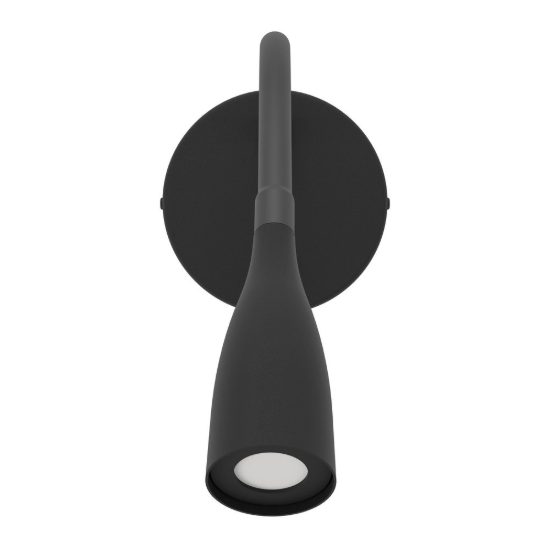 Eglo olivandino 1 applique per comodino led 3,8w 3000k 43cm con usb e braccio flessibile nera