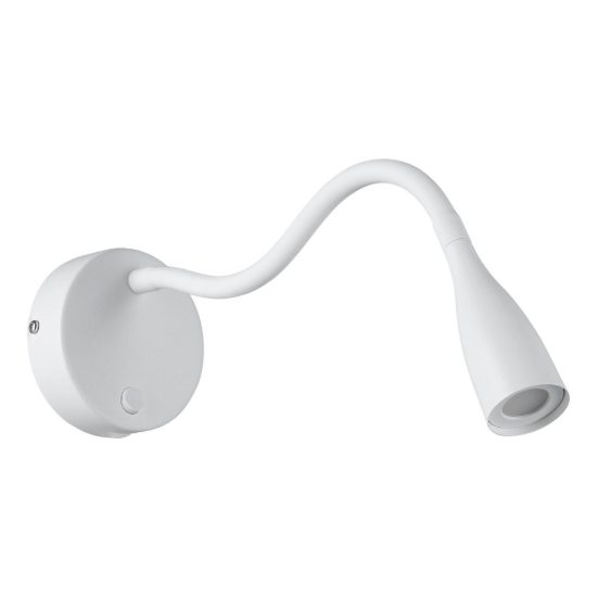 Eglo olivandino 1 applique per comodino led 3,8w 3000k 43cm con usb e braccio flessibile bianca