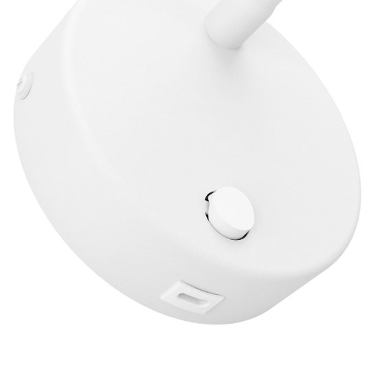 Eglo olivandino 1 applique per comodino led 3,8w 3000k 43cm con usb e braccio flessibile bianca