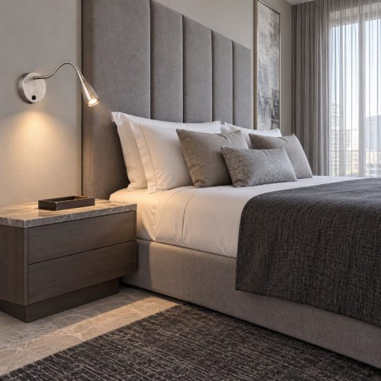 Eglo olivandino 1 applique per comodino led 3,8w 3000k 43cm con usb e braccio flessibile nichel