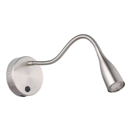 Eglo olivandino 1 applique per comodino led 3,8w 3000k 43cm con usb e braccio flessibile nichel
