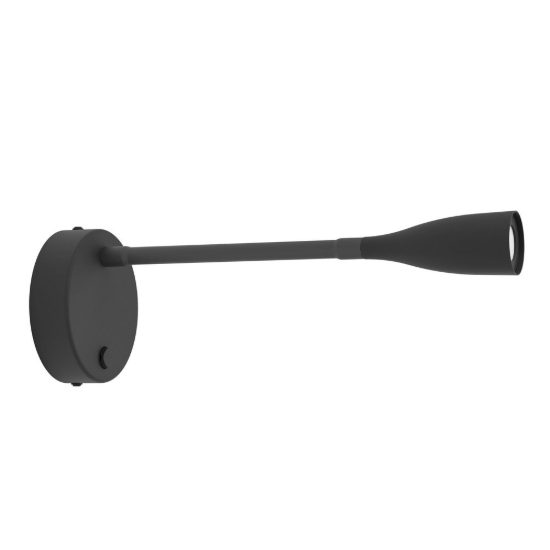 Eglo olivandino applique per comodino led 3,8w 3000k 43cm con braccio flessibile nera