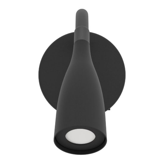 Eglo olivandino applique per comodino led 3,8w 3000k 43cm con braccio flessibile nera