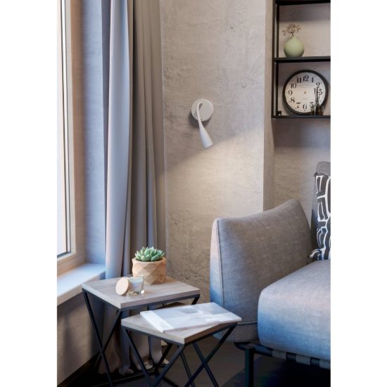 Eglo olivandino applique per comodino led 3,8w 3000k 43cm con braccio flessibile bianca