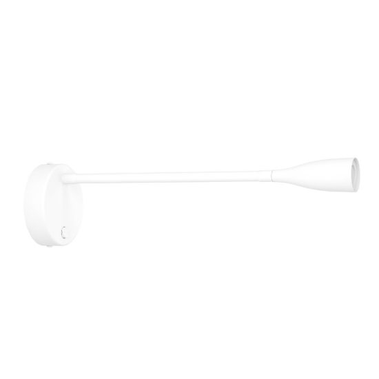 Eglo olivandino applique per comodino led 3,8w 3000k 43cm con braccio flessibile bianca