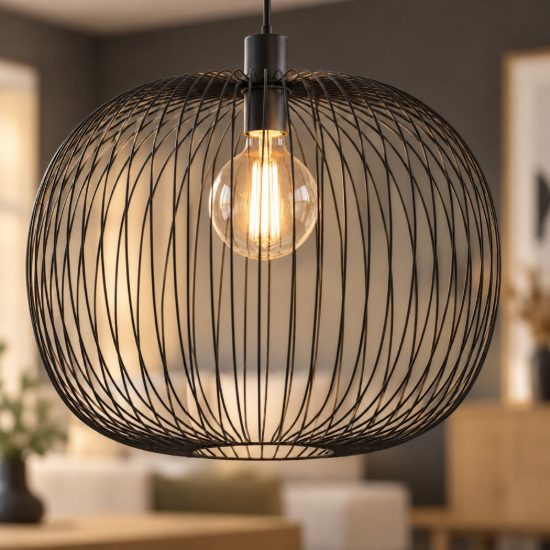 Eglo lodods lampadario a sospensione 45cm per sala da pranzo moderno nero