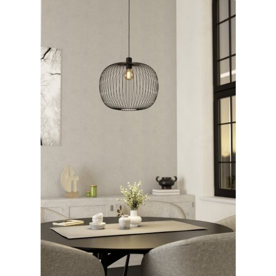 Eglo lodods lampadario a sospensione 45cm per sala da pranzo moderno nero