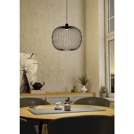 Eglo lodods lampadario a sospensione 45cm per sala da pranzo moderno nero