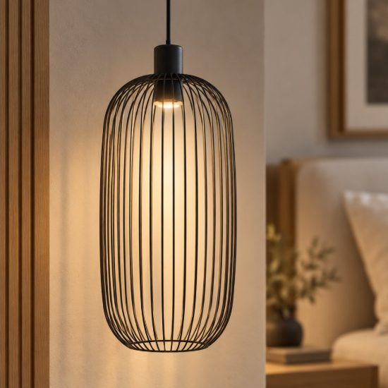 Eglo lodods lampada a sospensione 22cm per sala da pranzo moderna nera