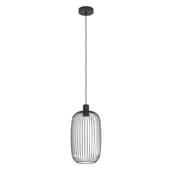 Eglo lodods lampada a sospensione 22cm per sala da pranzo moderna nera