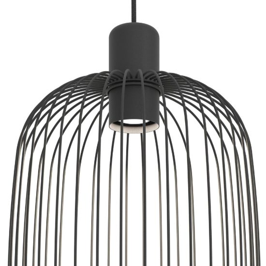 Eglo lodods lampada a sospensione 22cm per sala da pranzo moderna nera