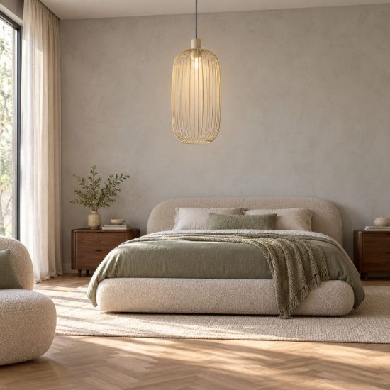 Eglo lodods lampada a sospensione 22cm per sala da pranzo moderna sabbia