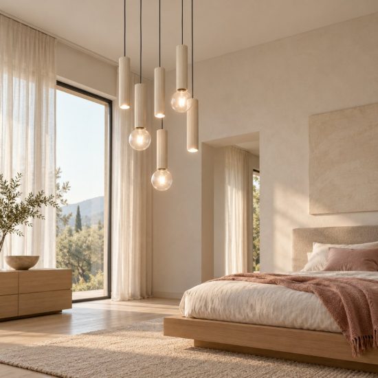 Eglo fariolo lampadario a sospensione 6 luci 48cm per sala da pranzo moderno sabbia