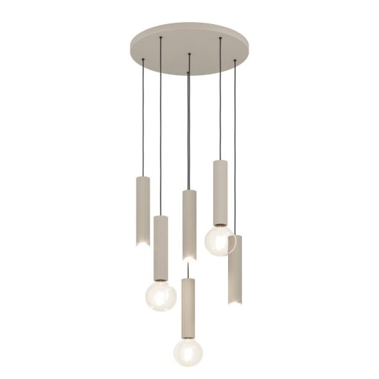 Eglo fariolo lampadario a sospensione 6 luci 48cm per sala da pranzo moderno sabbia