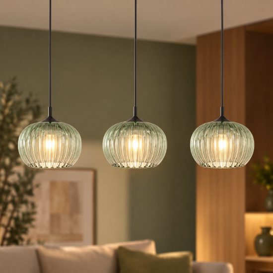 Eglo alamito lampadario led 12,9w cct 2700k 6500k 3 luci 88,3cm per cucina moderno nero