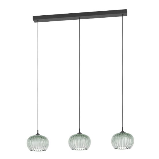 Eglo alamito lampadario led 12,9w cct 2700k 6500k 3 luci 88,3cm per cucina moderno nero