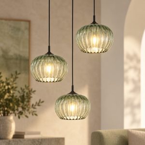 Eglo alamito lampadario led 12,9w cct 2700k 6500k 3 luci 42,5cm per cucina moderno nero