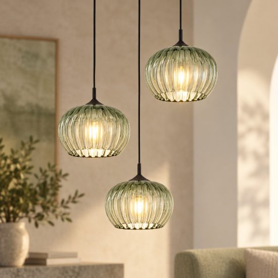 Eglo alamito lampadario led 12,9w cct 2700k 6500k 3 luci 42,5cm per cucina moderno nero