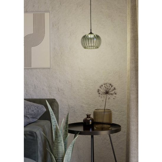 Eglo alamito lampada a sospensione led 4,3w cct 2700k 6500k 20cm per camera da letto moderna nera