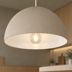 Eglo gaetano 2 lampadario a sospensione 40cm per cucina moderno sabbia e bianco