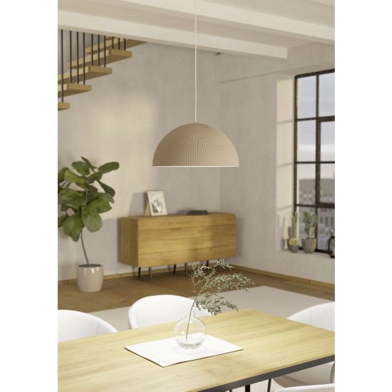 Eglo gaetano 2 lampadario a sospensione 40cm per cucina moderno sabbia e bianco