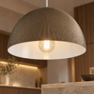 Eglo gaetano 2 lampadario a sospensione 40cm per cucina moderno bianco e bronzo