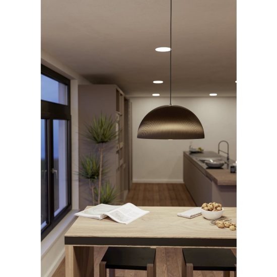 Eglo gaetano 2 lampadario a sospensione 40cm per cucina moderno bianco e bronzo
