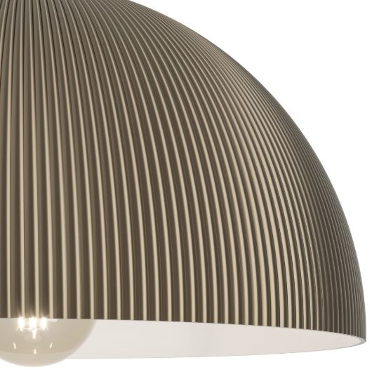 Eglo gaetano 2 lampadario a sospensione 40cm per cucina moderno bianco e bronzo