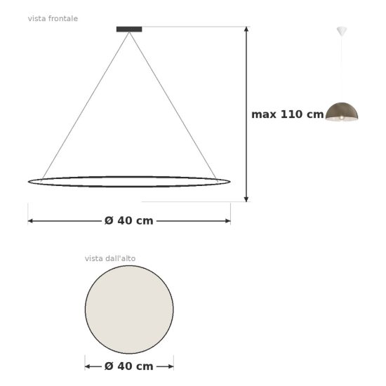 Eglo gaetano 2 lampadario a sospensione 40cm per cucina moderno bianco e bronzo
