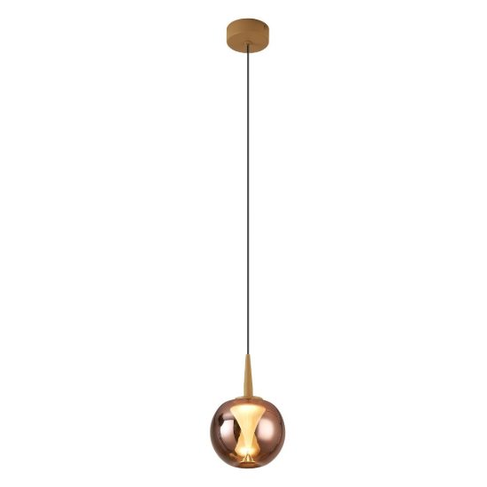 Lampada a sospensione per camera da letto oro vetro led 5w 3000k