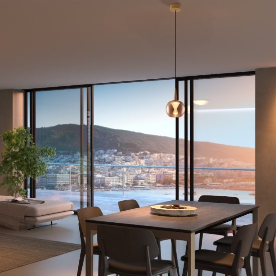 Lampada a sospensione per camera da letto oro vetro led 5w 3000k