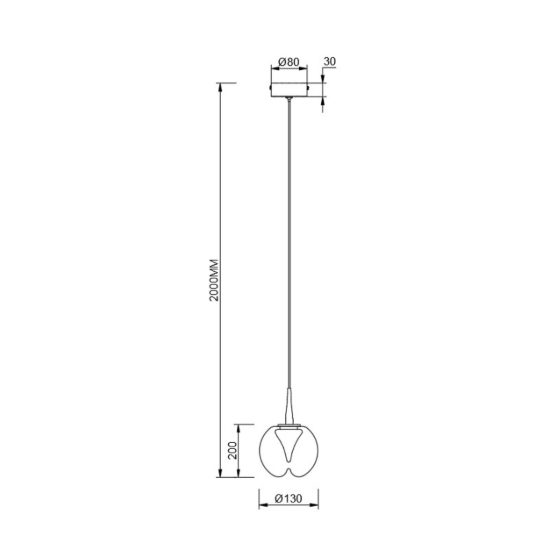 Lampada a sospensione per camera da letto oro vetro led 5w 3000k