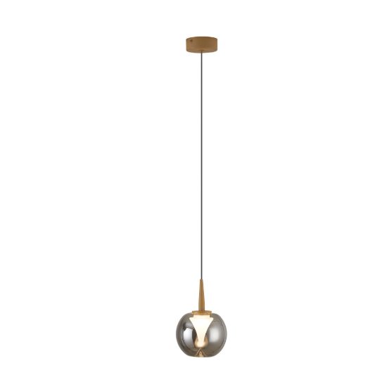 Lampada a sospensione per comodino camera da letto oro vetro led 3000k