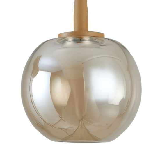 Lampada a sospensione per camera da letto oro vetro led 5w 3000k