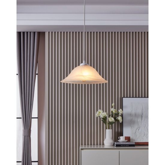 Eglo albany lampadario a sospensione 35cm per cucina moderno con vetro bianco