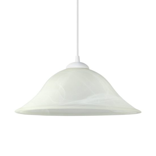 Eglo albany lampadario a sospensione 35cm per cucina moderno con vetro bianco