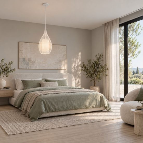 Eglo razoni lampada a sospensione 19cm per camera da letto moderna bianca