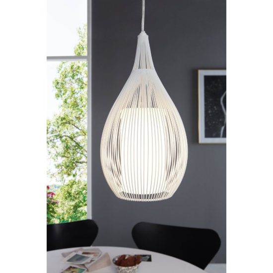 Eglo razoni lampada a sospensione 19cm per camera da letto moderna bianca