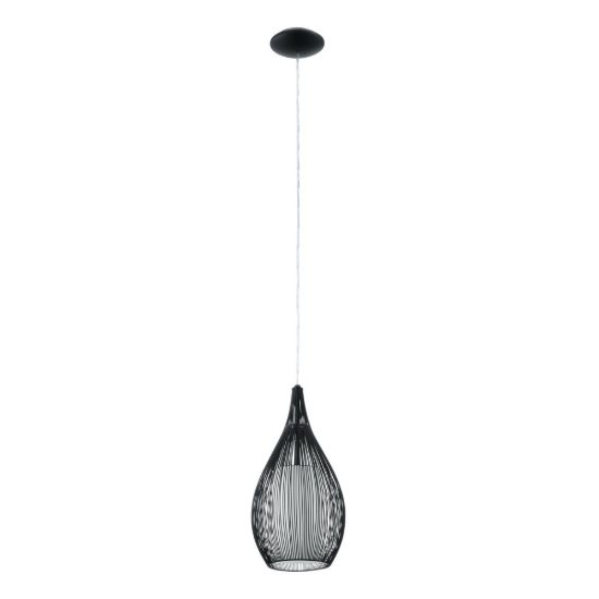 Eglo razoni lampada a sospensione 19cm per camera da letto moderna nera