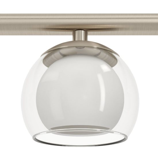 Eglo romagnese lampadario led 16,5w 3000k 5 luci 90cm per sala da pranzo moderno nichel