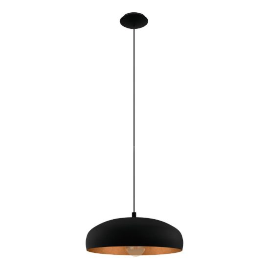 Eglo mogano 1 lampadario a sospensione 40cm per cucina moderno nero e rame
