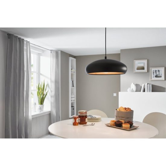 Eglo mogano 1 lampadario a sospensione 40cm per cucina moderno nero e rame