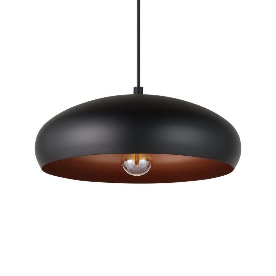 Eglo mogano 1 lampadario a sospensione 40cm per cucina moderno nero e rame