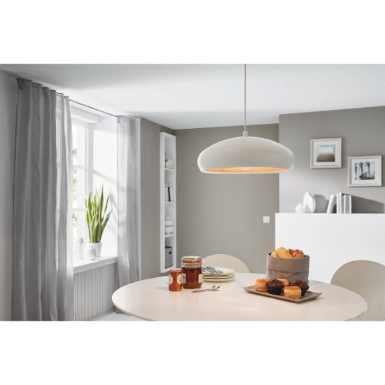 Eglo mogano 1 lampadario a sospensione 40cm per cucina moderno bianco e rame
