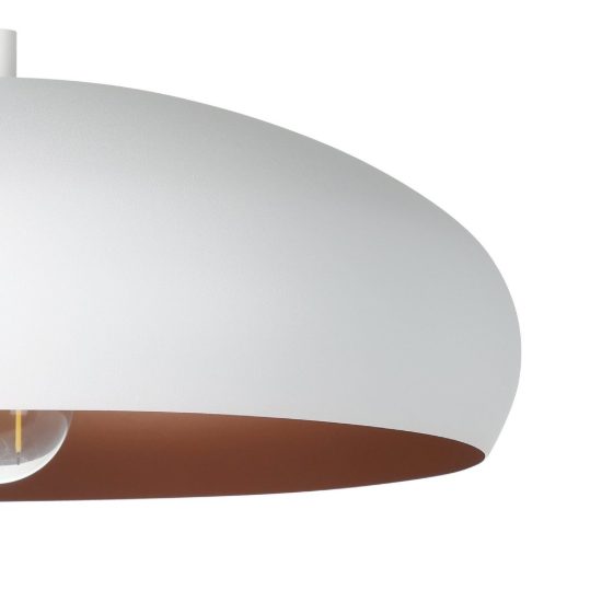 Eglo mogano 1 lampadario a sospensione 40cm per cucina moderno bianco e rame