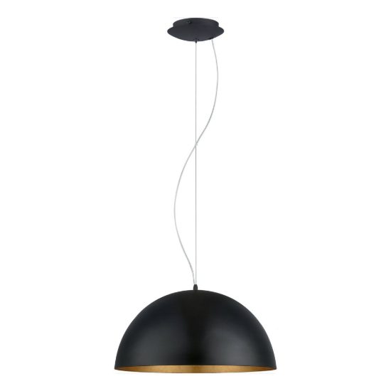 Eglo gaetano 1 lampadario a sospensione 53cm per cucina moderno nero e oro