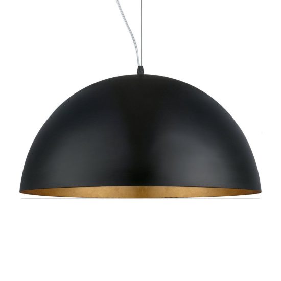Eglo gaetano 1 lampadario a sospensione 53cm per cucina moderno nero e oro