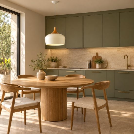 Eglo obregon lampadario a sospensione 35cm per cucina moderno beige e rovere
